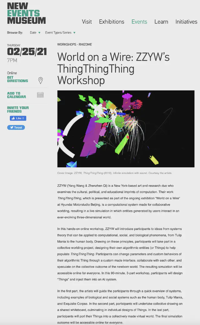 World on a Wire: ZZYW’s ThingThingThing Workshop